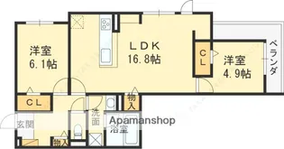 D-residence西野A棟【2階】の間取り