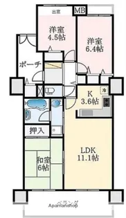 タワーズランド北野田サウスタワー【1202号室】の間取り