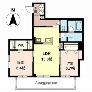 シャーメゾン 白鷺【202号室】の間取り