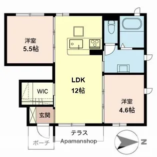 ブル・ナーヴェ【101号室】の間取り