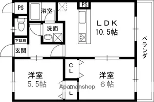 ヴィスタシア【2階】の間取り