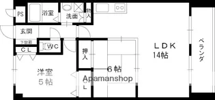 シェリール苦楽園Ⅰ【2階】の間取り