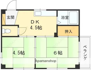 サンパレス21甲子園【3階】の間取り