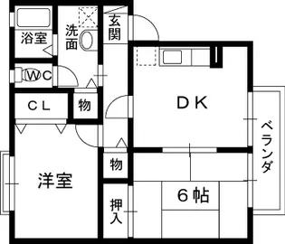 ベェルヴィジュール B棟【2階】の間取り