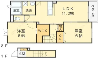 プラシード池田下町【2階】の間取り