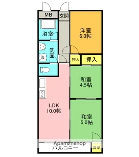 サンローズマンション【3階】の間取り
