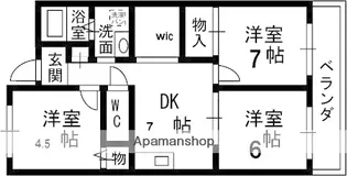 ハーヴィス・カエロン【4階】の間取り