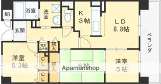 メゾンフロマージュ関目【5階】の間取り