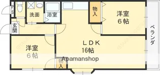 レオハイム津田Ⅱ【405号室】の間取り
