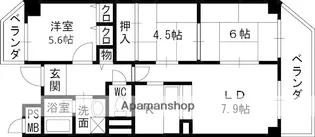 ヴィラージュ樟葉【3階】の間取り