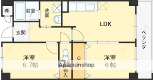 パームヒルズ【402号室】の間取り