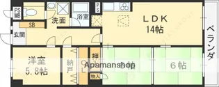 ライオンズマンション枚方【2階】の間取り