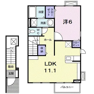 1LDKの間取り画像