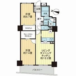 リバーカントリーガーデン京橋【25階】の間取り
