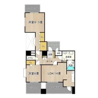 ビレッジアール大淀南【8階】の間取り