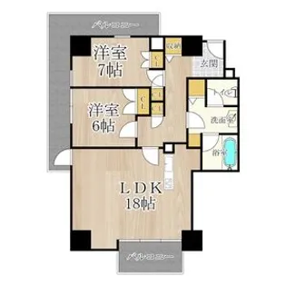 ザ・グランドビュー・オオサカ【1204号室】の間取り