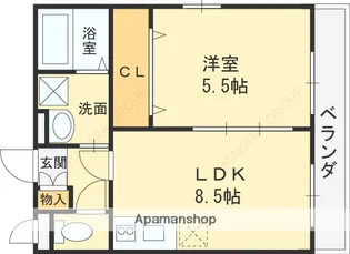 大阪府大阪市城東区東中浜9丁目【アパート】の間取り
