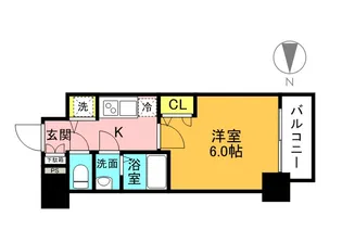 エスリード京橋グレイス【6階】の間取り