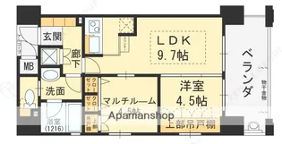 エステムコート京橋セレブⅠポーラスター【903号室】の間取り
