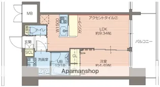 プレジオ都島ASIAN【12階】の間取り