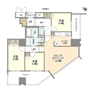 ザ・ファインタワーウエストコースト【11階】の間取り