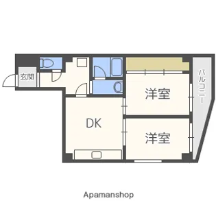 2DKの間取り画像