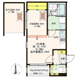 大阪府大阪市東成区東中本2丁目【アパート】の間取り