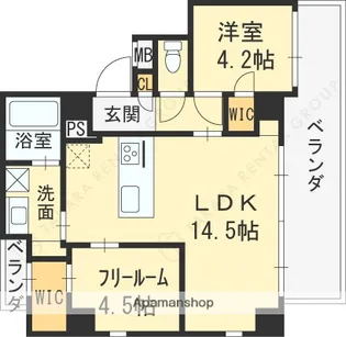 アウスレーベン都島Ⅰ【8階】の間取り