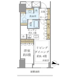 BRILLIATOWER堂島【27階】の間取り