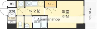 エスリード京橋WEST【11階】の間取り