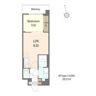 Alivis緑橋【1階】の間取り