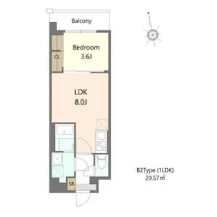 Alivis緑橋【2階】の間取り
