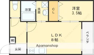 グランイニシオ都島【5階】の間取り