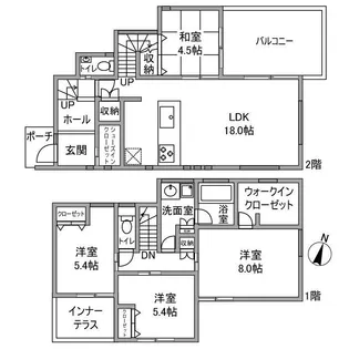 兵庫県宝塚市仁川台【一戸建】の間取り