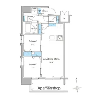 ルフォンプログレ南森町【8階】の間取り