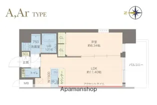 プレジオ城東【1101号室】の間取り