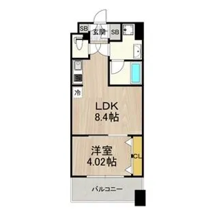 LASANTE京橋(旧エスティメゾン京橋)【1202号室】の間取り