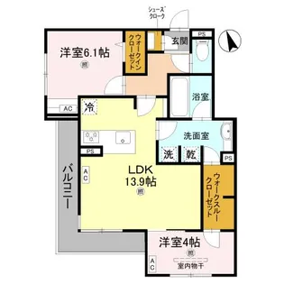 メゾンルル赤川【2階】の間取り