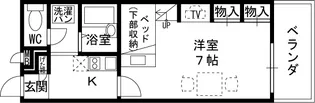レオパレスリバーサイド【1階】の間取り