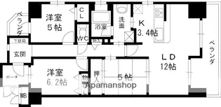 レジディア都島Ⅰ【9階】の間取り