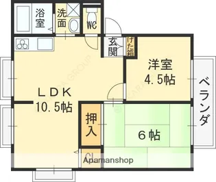 サンビレッジ森彦【1階】の間取り