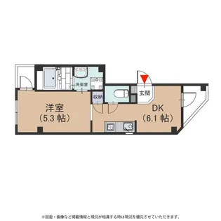 1DKの間取り画像