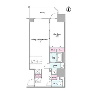 コンフォリア・リヴ新大阪WEST【7階】の間取り