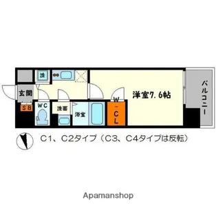 エスリード新大阪レジデンス【4階】の間取り