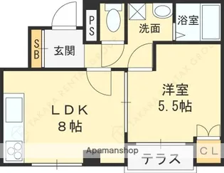フローライト豊里Ⅱ【1階】の間取り