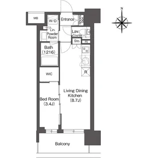 コンフォリア新大阪宮原Q【0509号室】の間取り