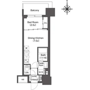 コンフォリア新大阪宮原Q【0615号室】の間取り