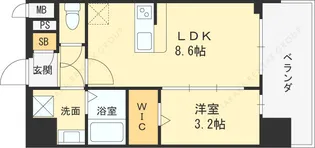 プレサンス東淀川駅前プローシェ【15階】の間取り