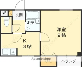 モリトモハイツ【302号室】の間取り