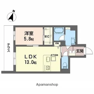モンセル【102号室】の間取り